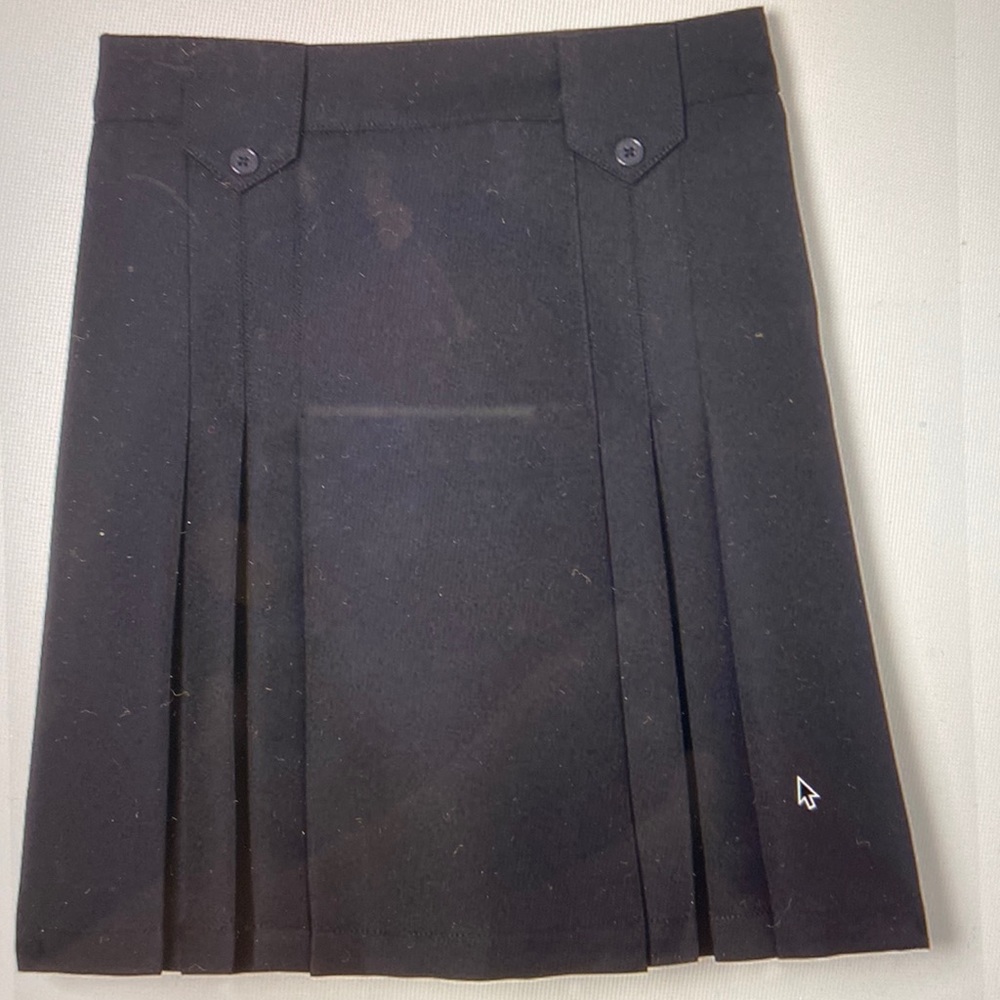 French Toast Girls Front Pleated Skirt with Tabs Navy Blue 16